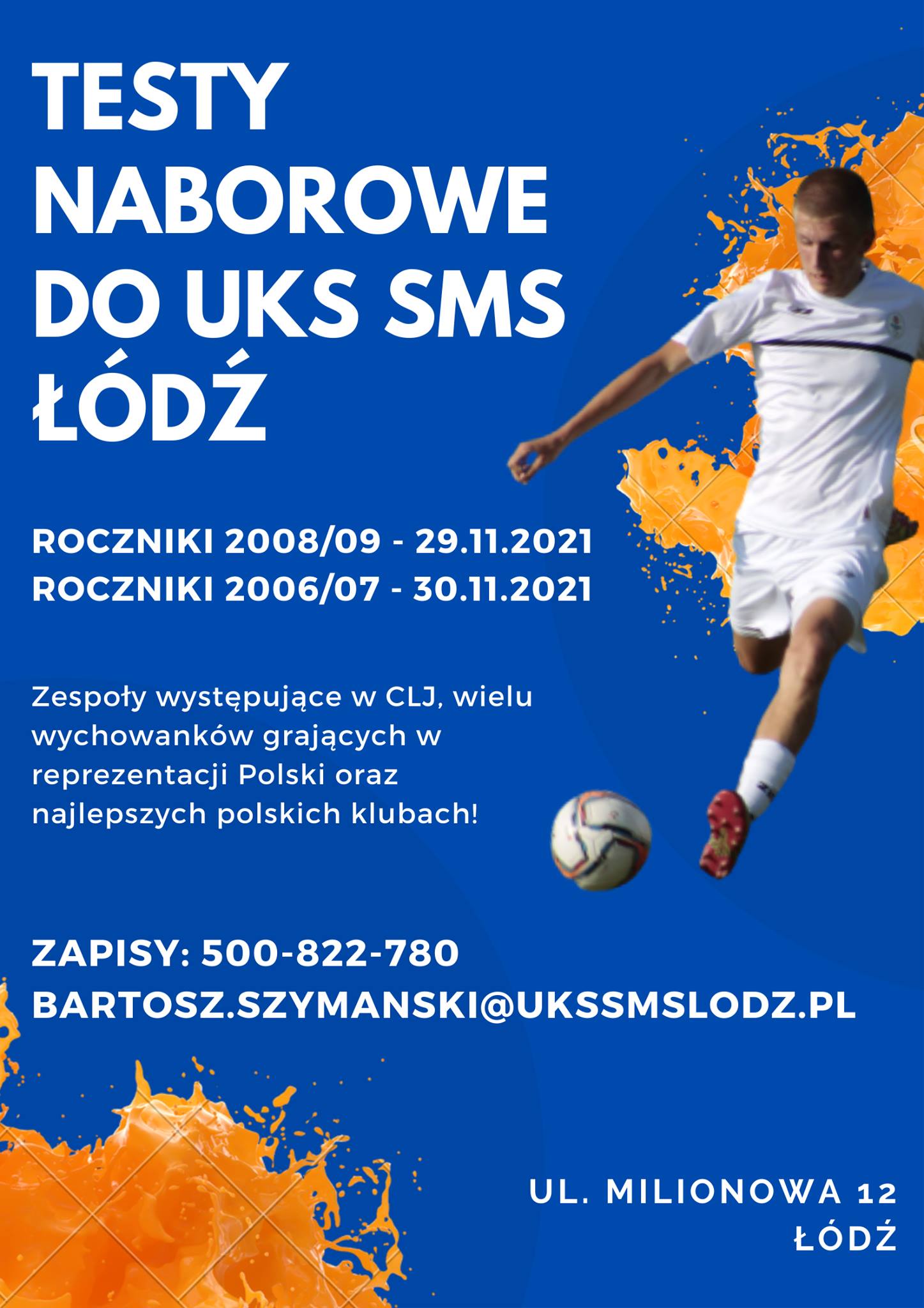 Ogólnopolskie testy naborowe w UKS SMS Łódź