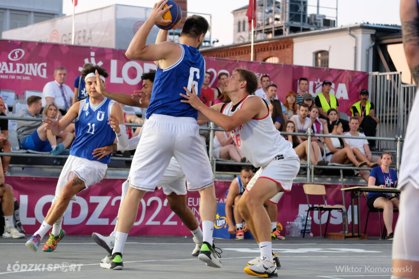 Turniej koszykówki 3x3 podczas EUG 2022 w Łodzi (fot. Wiktor Komorowski / Łódzki Sport)