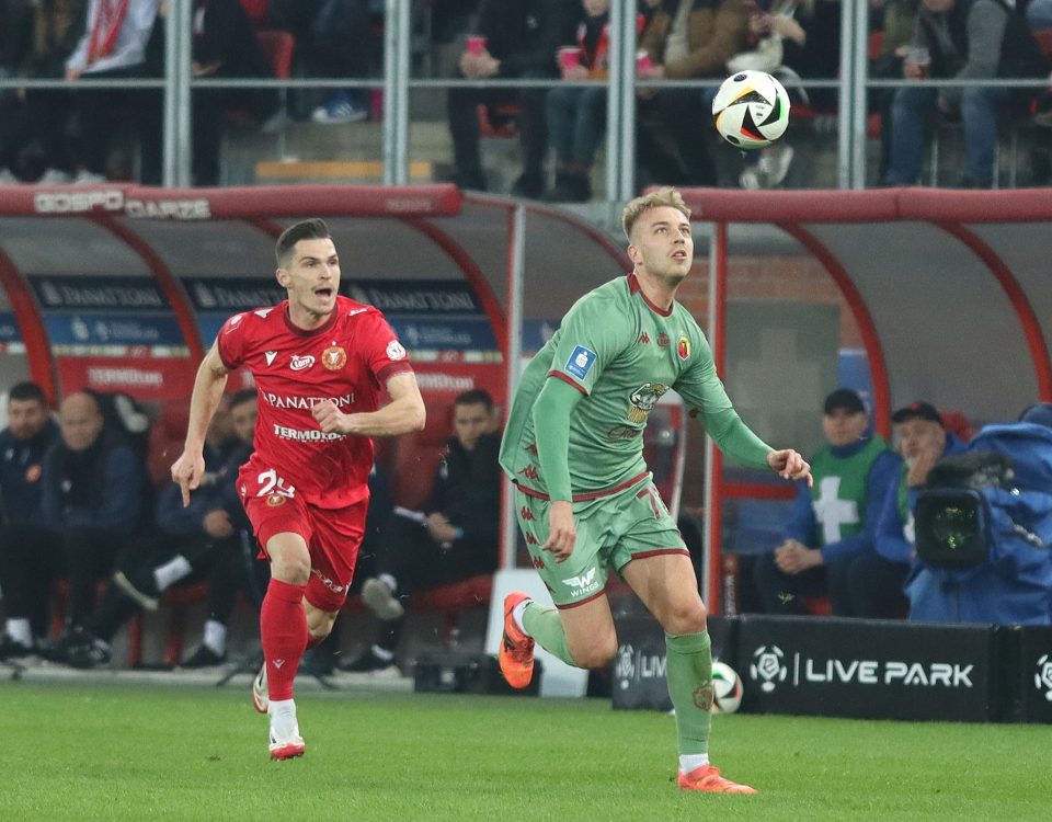 Widzew Łódź - Jagiellonia Białystok. Lubomir Tupta, Mateusz Skrzypczak